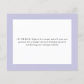 Schattigee Paarse lavendel hart dank u kaart (Achterkant)