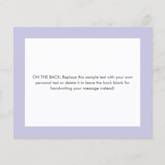 Schattigee Paarse lavendel hart dank u kaart (Achterkant)