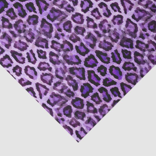 Schattigee Paarse Luipaard Dierenprint Girly Party Tissuepapier (Detail)