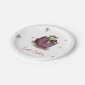 Schattigee Paarse meisje dinosaurus Papieren Bordje (Gekanteld)