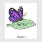 Schattigee Paarse monarchvlinder Sticker (Vel)