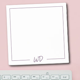Schattigee Paarse Monogram Initialen Post-it® Notes