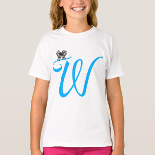 Schattigee Paarse Monogram Letter W Kinder’ T-shir T-shirt