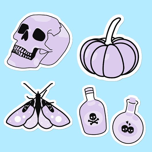 Schattigee Paarse mot Sticker