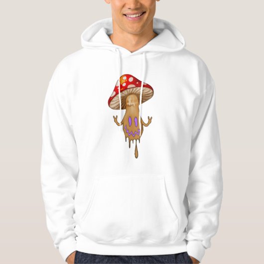 Schattigee Paarse Mushroom Hooded Sweatshirt (Voorkant)