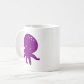 Schattigee Paarse Octopus Oude Print Koffiemok (Voorkant links)
