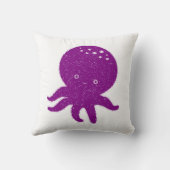 Schattigee Paarse Octopus Oude Print Kussen (Achterkant)