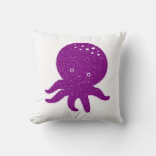 Schattigee Paarse Octopus Oude Print Kussen