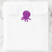 Schattigee Paarse Octopus Oude Print Ronde Sticker (Tas)