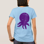 Schattigee Paarse Octopus Oude Print T-shirt (Achterkant)