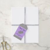 Schattigee Paarse Olifant Meisje Baby shower Cadeaulabel (Met Touw)