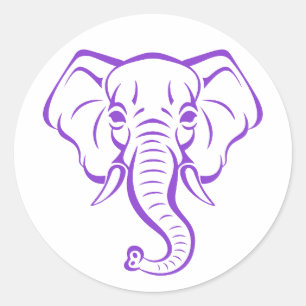 Schattigee Paarse Olifant Moeder Ontwerp Voor Olif Ronde Sticker