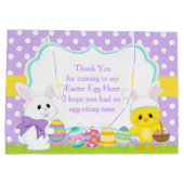 Schattigee Paarse paashaas en kuiken paaseierjacht Groot Cadeauzakje (Achterkant)