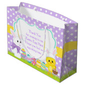 Schattigee Paarse paashaas en kuiken paaseierjacht Groot Cadeauzakje (Achterkant Gekanteld)