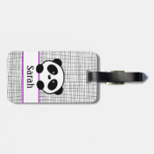 Schattigee Paarse Panda Beer Bagagelabel (Achterkant horizontaal)