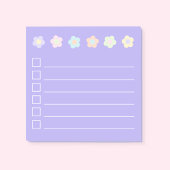 Schattigee Paarse pastelbloemen mini checklist Post-it® Notes