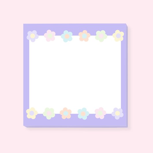 Schattigee Paarse pastelbloemen Post-it® Notes