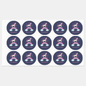 Schattigee Paarse Regenboog Eenhoorn School Labels (Vel)