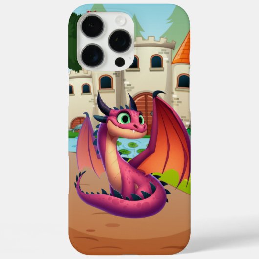 Schattigee paarse/rode cartoon draak Case-Mate iPhone case (Achterkant)