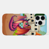 Schattigee paarse/rode cartoon draak iPhone hoesje (Achterkant horizontaal)