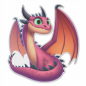 Schattigee paarse/rode cartoon draak sticker (Voorkant)
