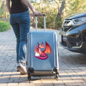 Schattigee paarse/rode cartoon draak sticker (Koffer Insitu)