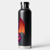 Schattigee paarse/rode cartoon draak waterfles (Links)