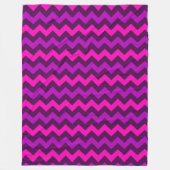 Schattigee Paarse Roze Chevrons Grote Fleece Deken (Voorkant)