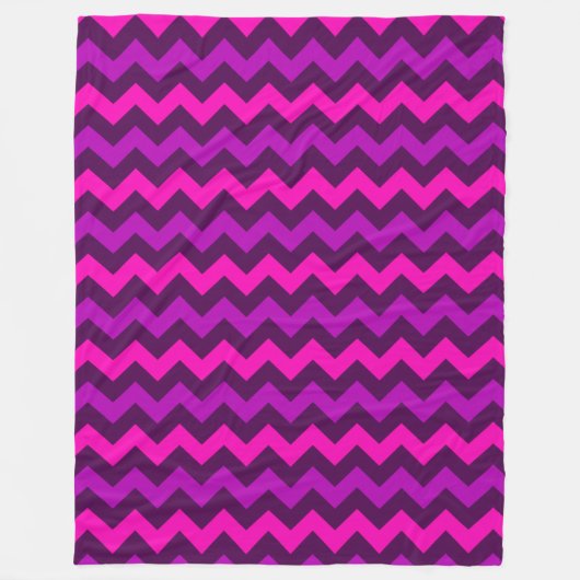 Schattigee Paarse Roze Chevrons Grote Fleece Deken (Voorkant)