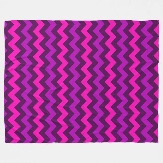 Schattigee Paarse Roze Chevrons Grote Fleece Deken (Voorkant (Horizontaal))