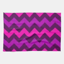 Schattigee Paarse Roze Chevrons Keukenhanddoek