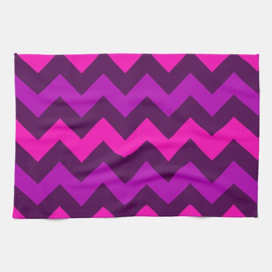 Schattigee Paarse Roze Chevrons Keukenhanddoek (Horizontaal)