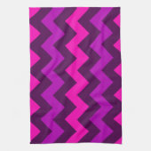 Schattigee Paarse Roze Chevrons Keukenhanddoek (Verticaal)