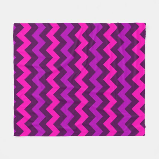 Schattigee Paarse Roze Chevrons Medium Fleece Deke (Voorkant (Horizontaal))