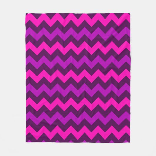 Schattigee Paarse Roze Chevrons Medium Fleece Deke Deken (Voorkant)