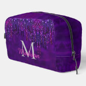 Schattigee Paarse roze Eenhoorn Glitter Drips mono Toilettasje (Rechterhoek)