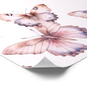 Schattigee Paarse & Roze Vlinderdouche Welkom Post Poster (Hoek)