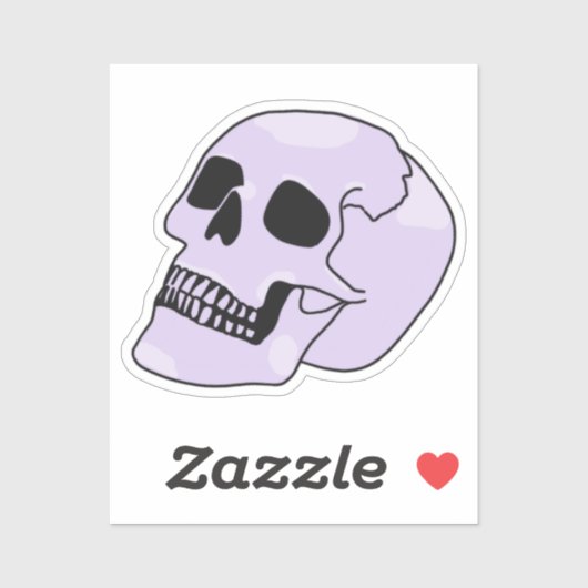Schattigee Paarse schedel Sticker (Vel)
