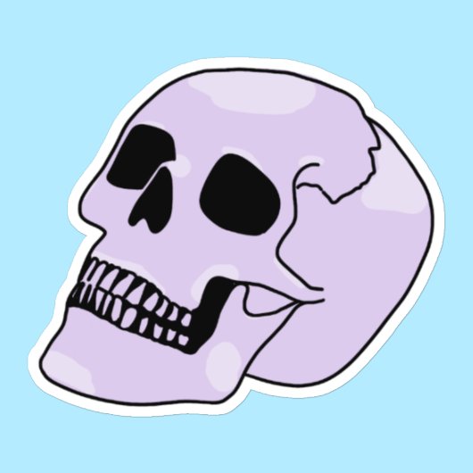 Schattigee Paarse schedel Sticker