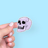 Schattigee Paarse schedel Sticker