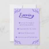 Schattigee Paarse Script Mindful Evening Routine K Kaart (Voorkant)