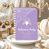 Schattigee Paarse Spider Halloween Party Kaart