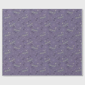 Schattigee Paarse Spooky Bats Halloween Pattern Cadeaupapier (Vlak)