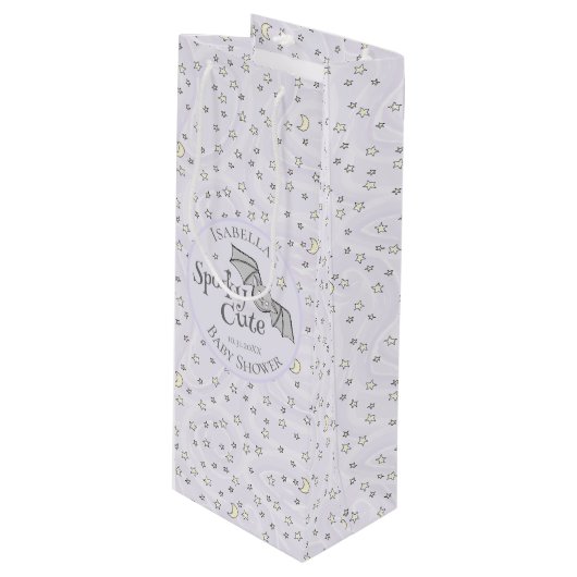 Schattigee Paarse Spooky Schattigee oktober Baby s Wijn Cadeautas (Voorkant Gekanteld)