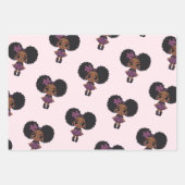 Schattigee Paarse stip meisje afro-puff Inpakpapier Vel (Voorkant)