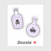 Schattigee Paarse toverdrank Stickers (Vel)