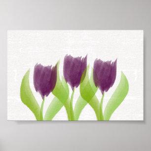 Schattigee Paarse Tulpen Kwekerij Bruiloft Poster
