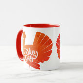 Schattigee Paarse Turkije Vorm met Teksttypografie Mok (Voorkant links)