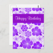Schattigee paarse Verjaardag Briefkaart (Voorkant / Achterkant)
