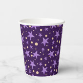 Schattigee Paarse Violet Star Pattern Party Papieren Bekers (Achterkant)